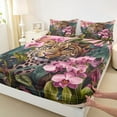 thumbnail image 3 of Homewish 3D Leopard Animal Bed Sheets, Jungle Cheetah Wildlife King Sheets, Modern Fashion Sheet Set, Super Cozy Room Decor, 4-Piece, 3 of 7