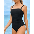thumbnail image 3 of Charmo Women's One Piece Swimsuit Ruched Tummy Control Bathing Suits Vintage Retro Push Up Swimwear, 3 of 8
