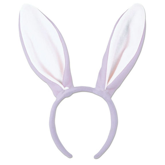 Lavender with White Lining Bunny Ears Adult Halloween Accessory