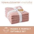 thumbnail image 2 of TOWN & COUNTRY EVERYDAY 4-Piece Solid Dobby Border Hand Towel Set, 20"x30", 100% Cotton, Plush & Absorbent 650GSM, Blush, 2 of 9