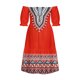 thumbnail image 5 of Vestido de verano sexy con estampado de manga corta y un hombro fruncido para mujer Fridja bnh6774, 5 of 5