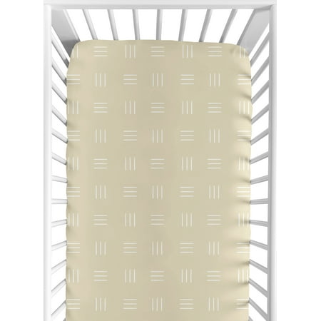 UPC: 0846480096740 | Boho Mudcloth Hatch Taupe and White Fitted Crib Sheet Boy or Girl by Sweet Jojo Designs