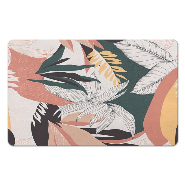 Chic & Washable Non-Slip Abstract Fluid Bath Mat - Extra-Long 20x32 Inches for Full Bathroom Floor Coverage!