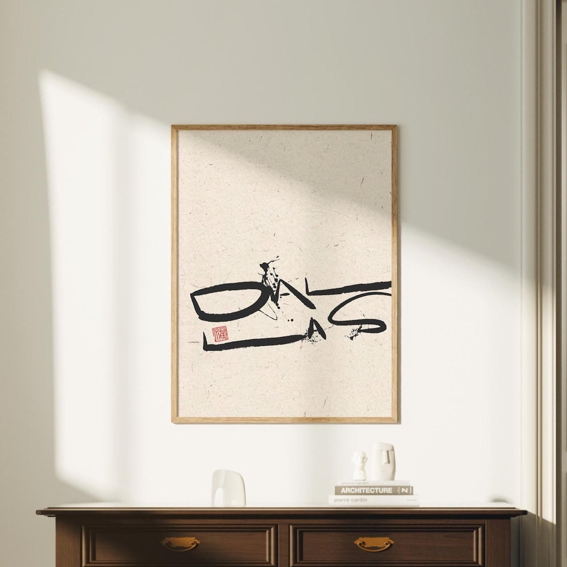 Dallas Texas Calligraphy City Wall Decor
