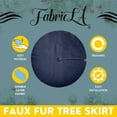 thumbnail image 2 of FabricLA Dark Navy Blue Faux Fur Tree Skirt Cut - 40-Inches with Rounded Edges (No Backing) for Christmas, 2 of 8