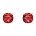 thumbnail image 3 of 1 ct Push-Back Stud Earrings for Women | 5mm Round Cut Natural Garnet | 18K Rose Gold, 3 of 5