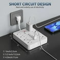 thumbnail image 3 of LEEYNEER 14-in-1 Power Strip with Surge Protection and One-Touch Control Switch - 4 Spacious AC Outlets with 6 USB Ports (including 2 Type-C) - Wall-Mountable Extension Cord for Office  S, 3 of 6