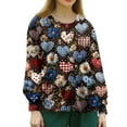 thumbnail image 4 of Valentines Day Scrub Jackets Women Plus Size Loose Button Snap Front Cute Love Hearts Graphic Scrubs Casual Long Sleeve Scrub Tops Medical Nurse Uniform Nursing Workwear with Pockets Light Brown S, 4 of 4