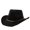Black, variant on Unisex Western Suede Cowboy Hat Classic Wide Brim Fedora Hat for Men Women