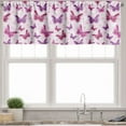 thumbnail image 3 of Ambesonne Purple Valance & Curtain, Romantic Butterflies, 55"x24", Maroon Purple Pale Pink, 3 of 6