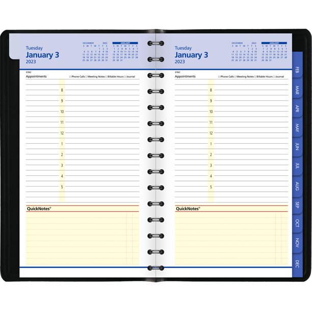 AT-A-GLANCE QuickNotes 2023 Daily Monthly Appointment Book Planner Black  Small 5 - Walmart.com