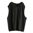 thumbnail image 4 of Krdevn Sleeveless Hoodie - Women's Oversized Solid Pullover, Drawstring Pocket for Fall Layering & Street Style, Size for L, 4 of 5