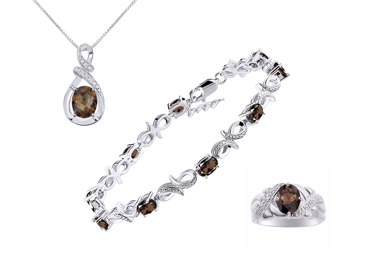 881 Details about  / Rose Quartz Smoky Quartz 925 Sterling Silver Y Shape Necklace For Women