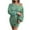 Blue, variant on Fesfesfes Women Sweater Fall And Winter One Shoulder Off-Shoulder Lantern Sleeve Knitted Sweater Dress Tops on