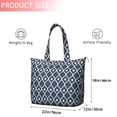 thumbnail image 4 of Navy Blue Geometric Quatrefoil Pattern Travel Tote Bags for Women Carry On,Large Weekender Bags for Women Travel,Multi Functional Duffle Bag for Work,Shopping,Sports, 4 of 5