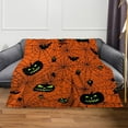 thumbnail image 5 of Halloween Blanket Happy Halloweens 75*100 Soft Throw Blanket - Halloweens Themed Gift with Trick or Treat Pumkin Ghost Witch Black Cat Spider Bat Skull, 5 of 7