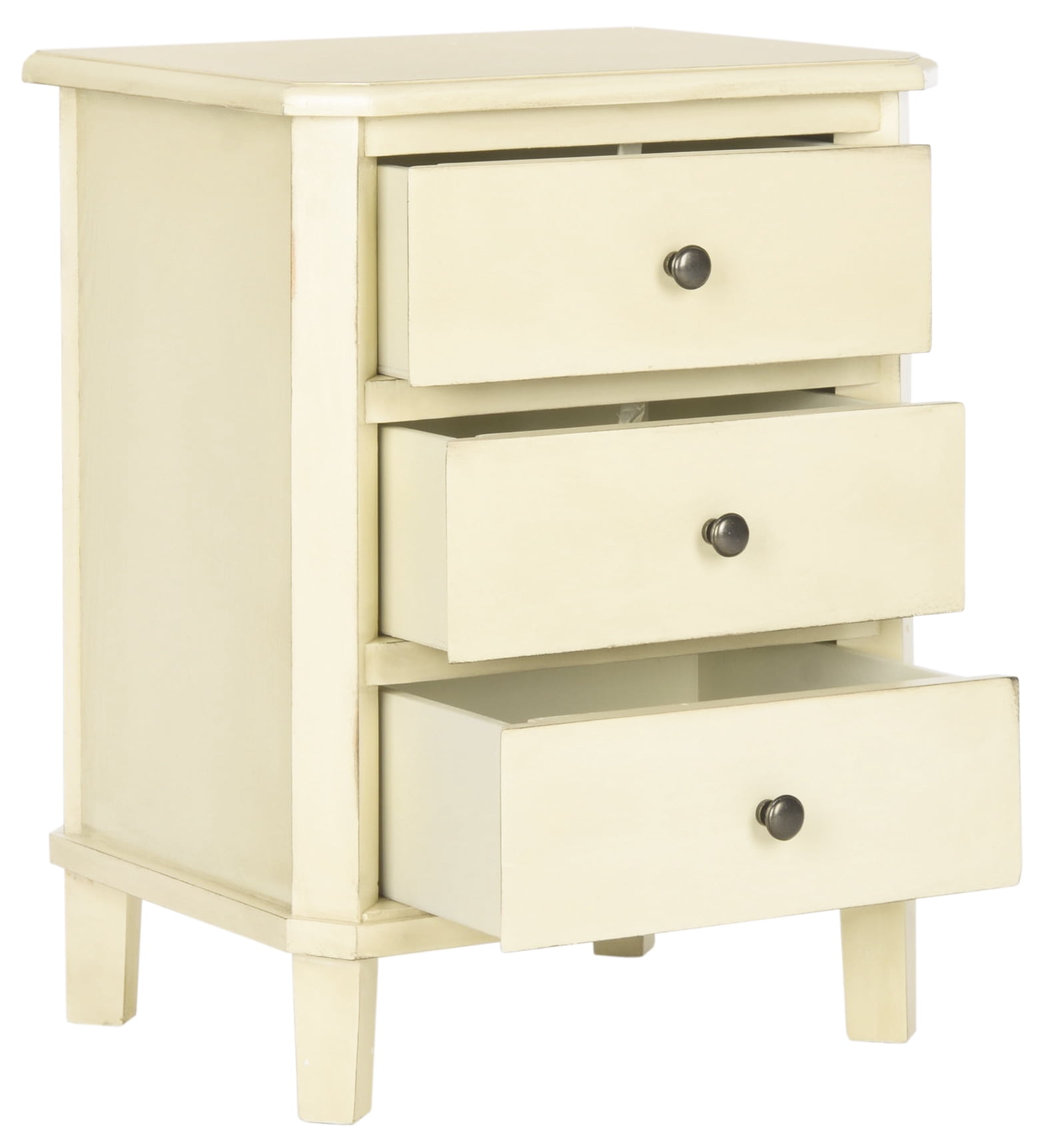 SAFAVIEH Joe Classic End Table with 3 Storage Drawers, Barley