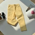 thumbnail image 5 of HAOTAGS Girls Cotton Pants (3-12) Casual Soft and Breathable Stright Leg Long Pants Yellow Size 6, 5 of 10