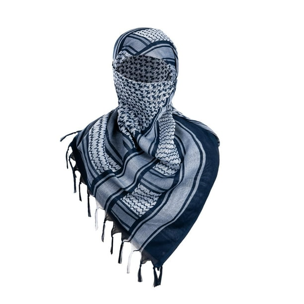 Bufanda Shemagh FREE SOLDIER, 110 x 110 cm, táctica, azul y gris