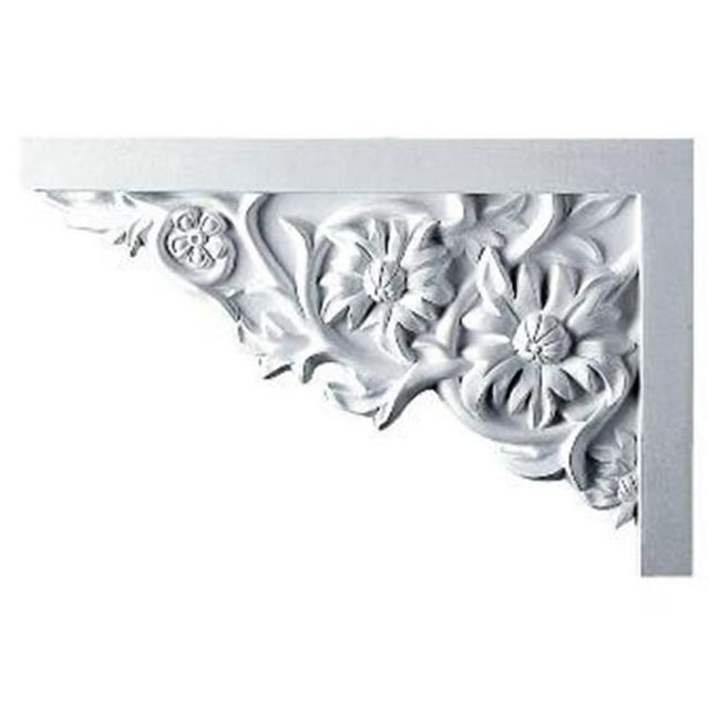 Ekena Millwork SB11X07FL-L 11.75 In. W X 7.87 In. H X .75 In. P Architectural Floral Large Stair Bracket- Left