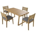 thumbnail image 4 of 5-Piece Outdoor Dining Table and Chair Set, Multi-Person Wooden Patio Furniture Dining Table Set, Patio Conversation Set with 4 Dining Chairs of Thick Cushions, for Balcony/Vourtyard/Garden, 4 of 9