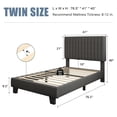 thumbnail image 2 of Virans Twin Size Bed Frame,Upholstered Linen Platform Bed frame with Fabric Headboard,Solid Wood Slats Support,Noise Free,No Box Spring,Easy Assembly,Dark Gray, 2 of 9