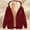 Wine, variant on BLTIBY 2024 Womens Sherpa Jacket Fall Winter Printed Casual Fashion Long Sleeve Drawstring Full Zip Padded Coat Hooded Fuzzy Fleeced Outwears with Pockets Wine XL