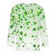 thumbnail image 4 of Camisetas de Manga Larga de Algodón Cuarto de Manga Cuello Redondo con Impresión Del Día de San Patricio, Moda Casual, 4 of 8