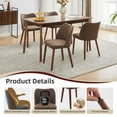 thumbnail image 3 of Set of 2 Modern Upholstered Dining Chairs with Wingback, Linen Fabric, Thick Padded Cushions & Sturdy Wood Legs for Living Room, 3 of 8