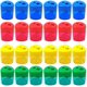 thumbnail image 1 of Apuakthei 24 sacapuntas manuales, colores surtidos, pequeños sacapuntas de doble agujero, a granel con tapa para la escuela, oficina, hogar, 1 of 7