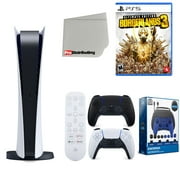 Sony Playstation 5 Digital Version (Sony PS5 Digital) with Midnight Black Extra Controller, Media Remote, Borderlands 3 Ultimate Edition, Accessory Starter Kit and Microfiber Cleaning Cloth Bundle