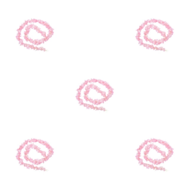 QualitChoice 1/2/3/5 Vines Artificial Hydrangea Flowers String Wall Hanging Plants Garland Rattan for Room Wedding Home Christmas Party Pink 5PCS