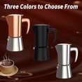 thumbnail image 5 of Stainless Steel Moka Pot Espresso Maker 6 Cups (10oz/300ml) - Italian Stovetop Coffee Maker for Gas & Induction Cooktops, Camping & Home Use, Durable Coffee Pot, Brown, 5 of 8
