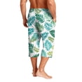 thumbnail image 6 of Mens Swim Trunks Men's Casual Resort Hawaiian Print Drawstring Cropped Capri Pants Summer Beach Swim Trunks with Elastic Waist Quick-Dry Shorts for Vacation Travel Light Green S, 6 of 9