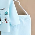 thumbnail image 4 of CAUYDY Infant Girls Outfits Preemie Boys Clothes Unisex Baby Layette 2 Long Sleeve Shirt + 2 Pants + Hat + Bib + Bellyband 7 Pieces Soft Set Fall Sizes 0-3 Months,Sky Blue, 4 of 5