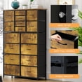 thumbnail image 3 of SogesPower Storage Drawers,Fabric Drawer Dresser with 16 Drawers, Dressers & Chests of Drawers for Closets, Bedroom, Hallway,37.4*11.8*56.5inch,Retro, 3 of 6