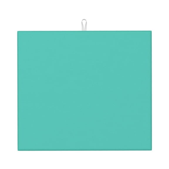 Naloa Teal Turquoise Dish Drying Mat for Kitchen Counter, Heat Resistant Drainer Mats, Absorbent Draining Mat,Dish Rack Pad,16"x18"