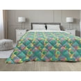 thumbnail image 1 of Oriental Down Alternative Comforter, Print of Middle Eastern Style Inspired Curved Flower Branches Ceramic Art Like, Microfiber Quilt for All Season, 5 Sizes, Blue Indigo, by Ambesonne, 1 of 3