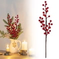 thumbnail image 5 of Artificial Red Berry Stem, Christmas Red Berries Branches, Fake Burgundy Berry Picks for Vase Filler Floral Arrangements Christmas Tree Xmas Winter Holiday Home DIY Crafts Decor, 5 of 5