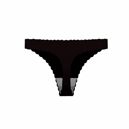 

Wish Seamless Thongs for Women Nylon No Show Thong Underwear Women 3 Pack Black L S952