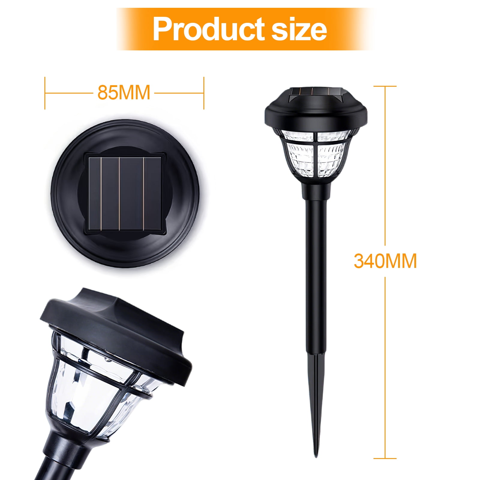 Solar Lights Outdoor Waterproof, 10 Pack LED Solar Garden Lights, Outdoor Decorations, Garden Decor for Yard, Patio, Landscape, Planter, Walkway (Warm White)