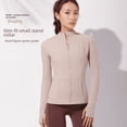 thumbnail image 1 of Ropa de yoga de otoño e invierno para mujer, cuello vertical, cremallera, deportes, secado rápido, ajustado, ropa deportiva de manga larga, chaqueta superior, equipo, ropa de fitness, 1 of 4