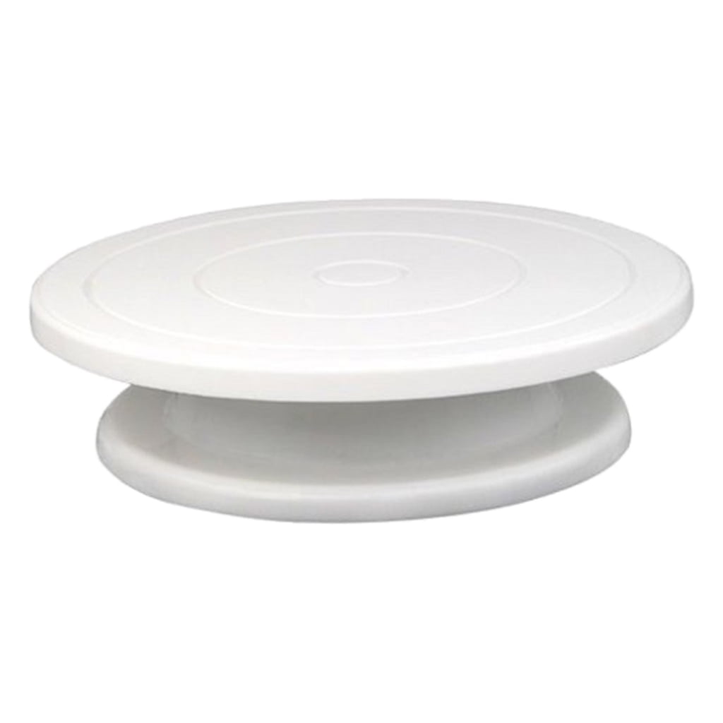 LARGE NEW ROTATING CAKE TURNTABLE STAND DECORATING ICING NOW ALL WHITE 27CM 11" 