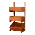 thumbnail image 3 of Estante de suelo, cesta de almacenamiento de frutas, organizador de latas multifuncional de madera. Marrón cálido, 3 of 9