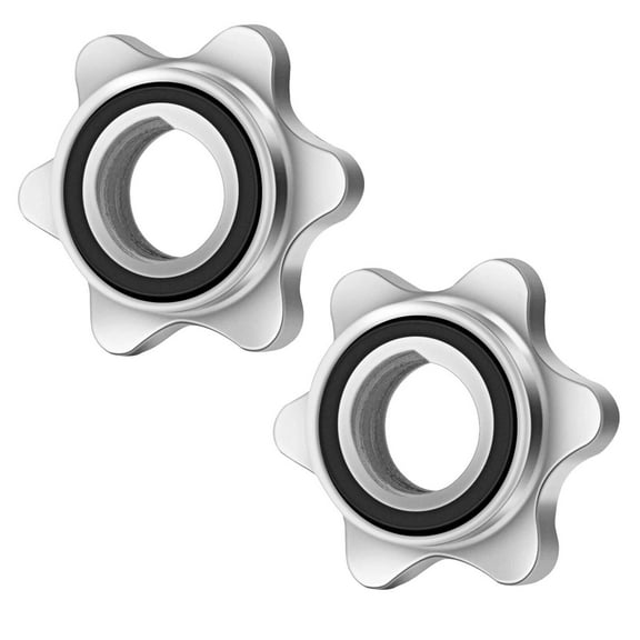 Arroyner 2.5cm Anti-Slip Casting Iron Barbell Spin Lock Collars, Silver