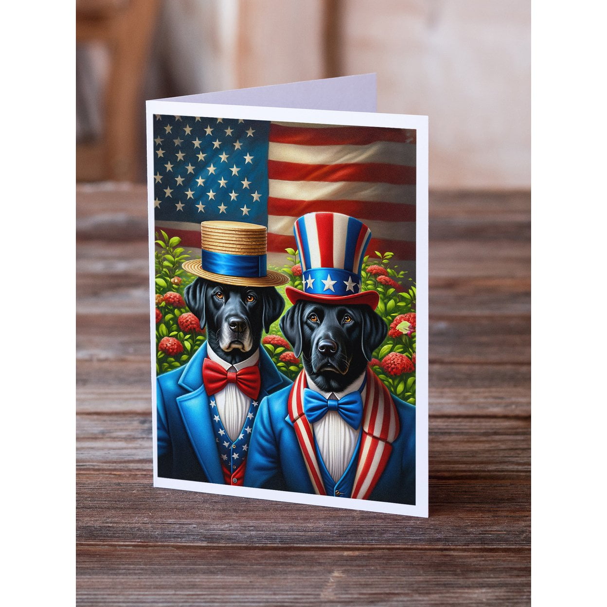 All American Labrador Retriever Greeting Cards Pack of 8 7 in x 5 in