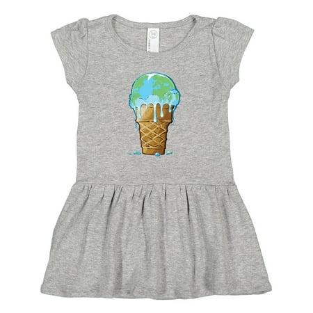 

Inktastic Melting Earth Ice Cream Cone Gift Toddler Girl Dress