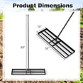 thumbnail image 2 of Costway 36” x 10” Large Lawn Leveling Rake with 67” Handle, Non-slip Grip, Flat Head Black, 2 of 9