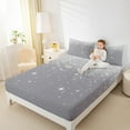 thumbnail image 4 of Feelyou Grey Mystic Galaxy Bed Sheets, Fashion Sequin Print King Sheets, Bling Cartoon Stars Sheet Set, Microfiber Bedroom Decor, 4pcs, 4 of 7