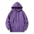 thumbnail image 2 of Mens Hoodies Pullover 2025 Fall Winter Long Sleeve Drop Shoulder Plain Oversized Hoodie with Pockets Hooded Sweatshirt, 2 of 5